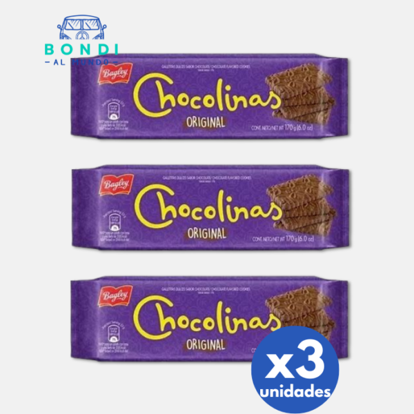 Galletitas Chocolinas Clásicas x 170 gr. Pack de 3 un. (510gr)