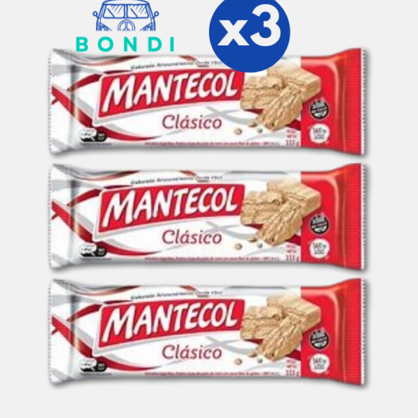 Postre de Maní clásico Mantecol con Cacao. Libre de Gluten x 110 gr. x 3 un. (330gr.)