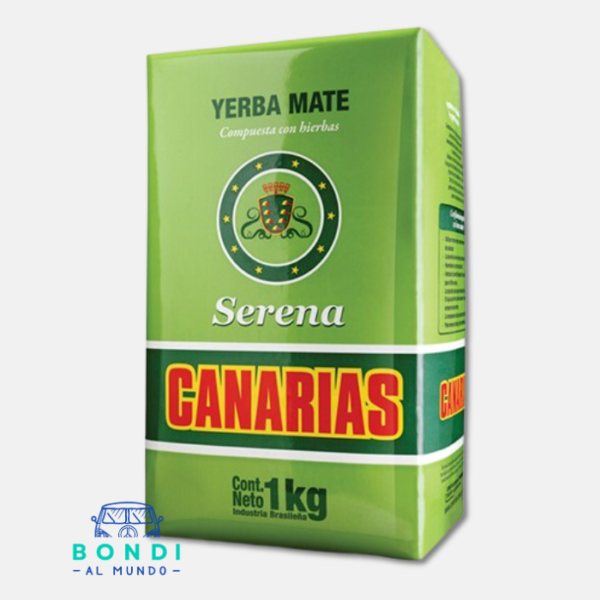 Yerba Mate Canarias Serena, con finas Hierbas: Toronjil, Mburucuyá, Menta y Tilo x 1 kg.