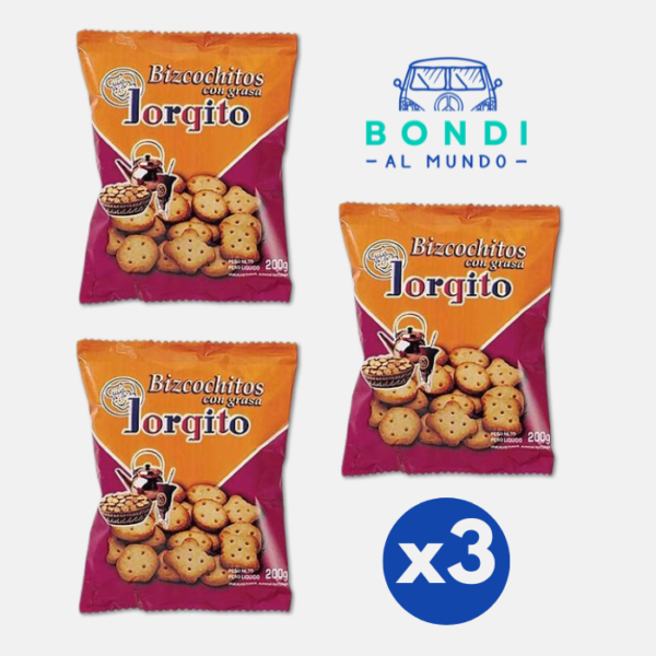 Bizcochos salados JORGITO x 200 gramos. Pack x 3 Unidades. (600 Gr.)